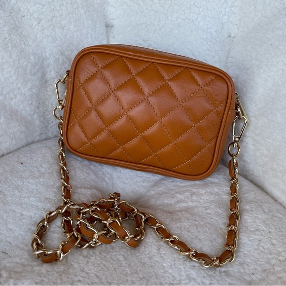 Christian Laurier Paris Quilted Genuine Leather Crossbody Bag MADE ITALY - Picture 3 of 10